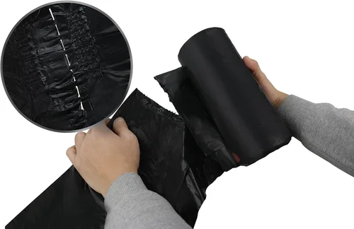 Miniatura 3 de Begale Pequeña bolsa de basura negra con cordón de 1.2 galones (110 unidades/3 rollos)