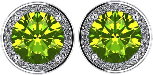 Aretes redondos de plata de ley de 0.256in, circonita pura brillante y piedras preciosas simuladas, Oro rosa Plata de ley Gema Piedra Diamante