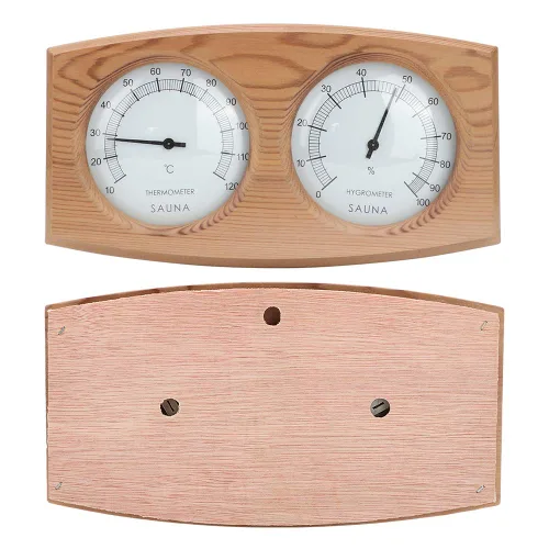 Miniatura 7 de Termómetro de sauna, termómetro higrómetro de madera 2 en 1, termómetro de doble esfera higrómetro higrómetro para accesorios de sala de sauna