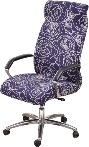 Miniatura 21 de CRFATOP Funda elástica para silla de oficina de computadora con cremallera duradera, funda para silla de escritorio giratoria universal, respaldo