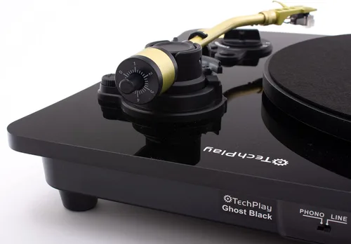 Miniatura 6 de TechPlay Ghost, Tocadiscos de 2 velocidades accionado por correa con transmisión Bluetooth. Se conecta de forma inalámbrica a tus altavoces Negro