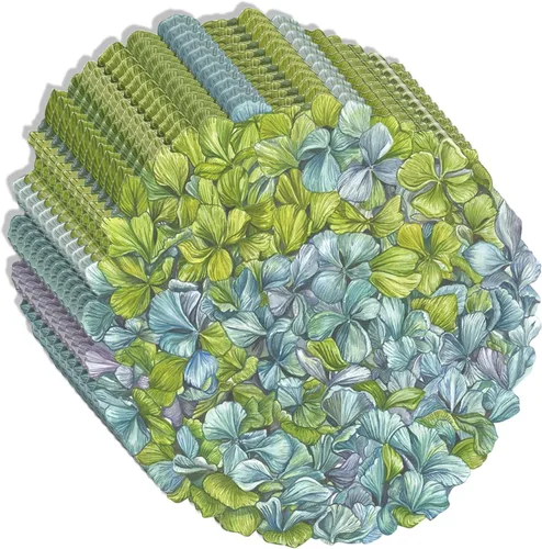Miniatura 2 de Hydrangea - Manteles individuales redondos de papel, manteles individuales desechables para mesa de comedor para la temporada de primavera y verano