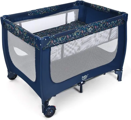 Miniatura 9 de HONEY JOY Pack and Play, corralito plegable con moisés, cuna de viaje ligera sin instalación desde recién nacidos hasta niños pequeños, centro
