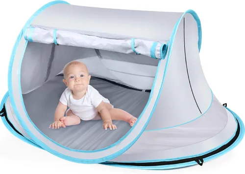 Miniatura 7 de Baby Beach Tent,Large Pop Up Beach Tent Sun Shade for Beach,Portable Baby Travel Tent with Mosquito Net,Indoor Baby Play Tent,UPF 50+ UV Protection
