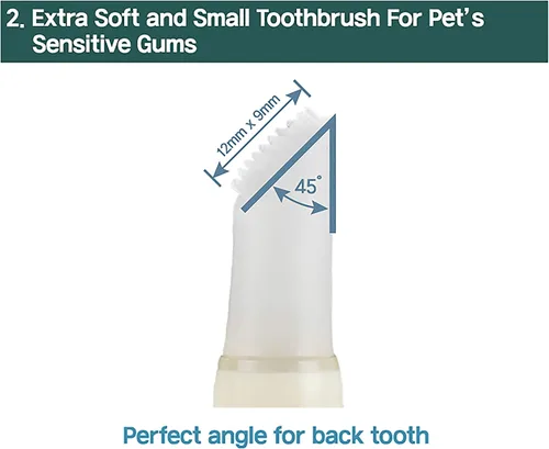 Miniatura 3 de Kit de cepillo de dientes y pasta de dientes para gatos, gel dental sin sabor para gatos, cepillo de dedos y mango para el cuidado bucal diario