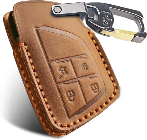 Miniatura 13 de MILD EAST Funda de llavero de cuero genuino para Chevy, funda de llavero inteligente compatible con 2021/2022/2023/2024/2025 GMC Yukon Denali Sierra