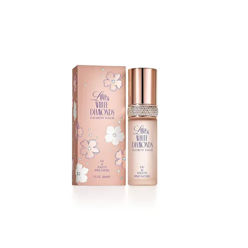 Elizabeth Taylor Perfume para mujer, Love & White Diamonds, Eau De Toilette EDT Spray, 1 Fl Oz