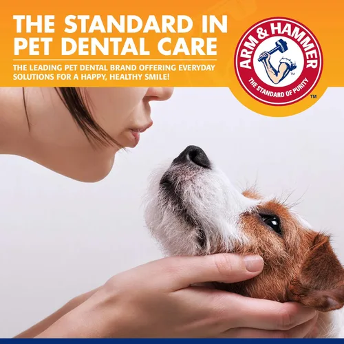 Miniatura 5 de Arm & Hammer para mascotas kit de 3 piezas para control del sarro para perros, contiene pasta, cepillo de dientes y cepillo para el dedo, reduce