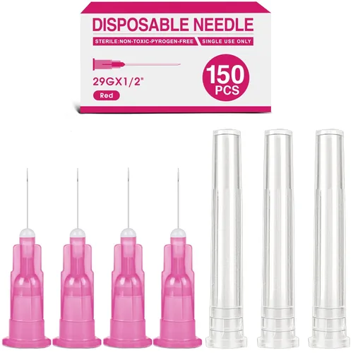 TENKAIWICK Paquete de 150 agujas de calibre 29 de 1/2 pulgada, agujas estériles desechables para inyección Luer Lock, accesorios de laboratorio,