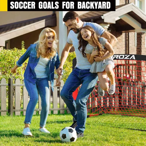 Miniatura 7 de Portería de fútbol, juego de porterías de fútbol para niños para patio trasero, paquete de 2 redes de fútbol portátiles desplegables con pelota
