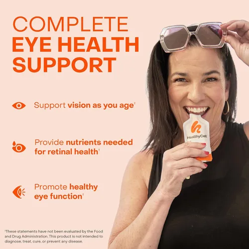 Miniatura 2 de Healthycell Eye Health Suplemento líquido diario – Vitaminas y minerales para los ojos con luteína, zeaxantina, astaxantina y betacaroteno