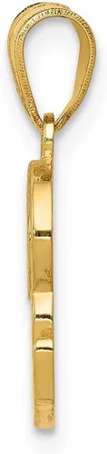 Miniatura 2 de Colgante de letra inicial de oro amarillo macizo de 14 quilates, 0.709 in x 0.472 in, Metal