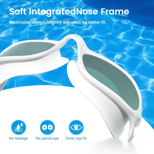 Miniatura 5 de COPOZZ Gafas de natación para mujeres adultas, gafas de natación para mujeres y hombres, antivaho sin fugas, protección UV para adultos Negro