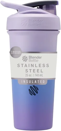 Miniatura 28 de BlenderBottle Strada Shaker Cup - Botella de agua aislada de acero inoxidable con batidor de alambre, 24 onzas, color negro