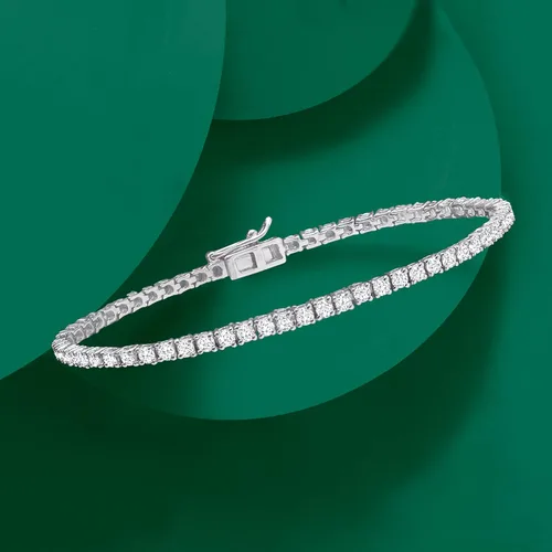 Miniatura 3 de Ross-Simons Pulsera de tenis con topacio blanco de 4,70 qt t en plata de ley, Gema, Topacio