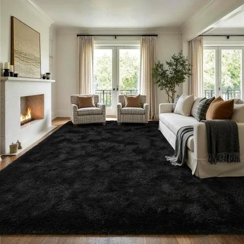Miniatura 35 de Noahas - Alfombras mullidas de 4 x 6 pies para dormitorio y sala de estar, alfombra gruesa y peluda de color gris, alfombra de suelo antideslizante