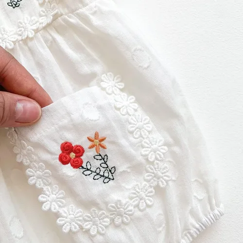 Miniatura 16 de IMEKIS Vestido mexicano para niña pequeña, mameluco bordado para hermanas a juego, trajes étnicos, vestido de verano