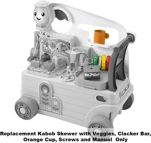 Miniatura 3 de Piezas de repuesto para Fisher-Price Laugh & Learn 3 en 1 On The Go Camper - GTJ59 ~ Brocheta de repuesto con verduras, barra clacker, taza naranja