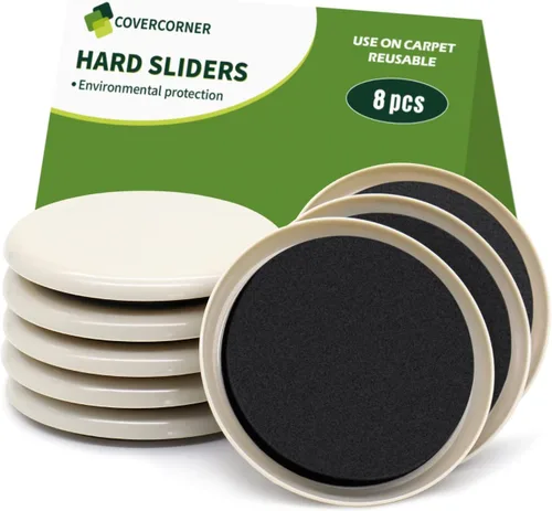 Miniatura 12 de Deslizadores de muebles para alfombra 4 piezas - 9 1/2 pulgadas Deslizadores para mover muebles, protectores de pisos para patas de sillas - Mueve