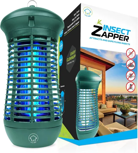 Livin' Well Green Bug Zapper para interiores y exteriores – 4000 V de alta potencia eléctrica Mosquito Zapper Home Patio, 1,500 pies cuadrados rango