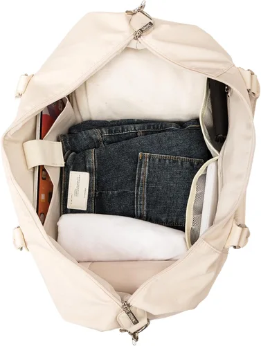 Miniatura 2 de Kinmac Bolsa de viaje de viaje, bolsa de mano para deportes de fin de semana para el gimnasio (beige)