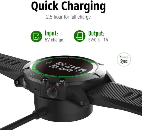 Miniatura 5 de Cargador compatible con Garmin Fenix 8, Fenix 7/7S/7X, Fenix 6/6S/6X, Fenix 5/5S/5X, soporte de carga para estación de carga con cable USB de 3.3 ft