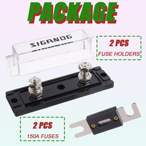 Miniatura 5 de Portafusibles ANL de 150 Amperios calibre 0/2/4 con fusibles ANL de 150A para audio de coche, camión, bricolaje (paquete de 2)
