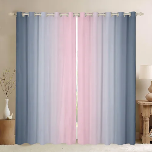 Miniatura 17 de jejeloiu Cortinas rojas y negras para dormitorio (2 paneles, 38 x 45 pulgadas) con líneas geométricas de rayas 30% a 50% cortinas opacas para niños