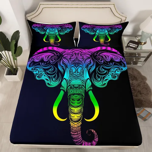 Miniatura 11 de Erosebridal Southwestern - Sábanas de cama bohemias aztecas, tamaño individual, sábanas hippie de cachemira, ropa de cama de estilo exótico, funda