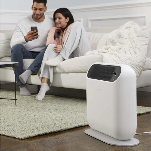 Miniatura 3 de Honeywell ThermaWave 6 Calentador de espacio con tecnología cerámica, color blanco, calentador de cerámica con termostato programable