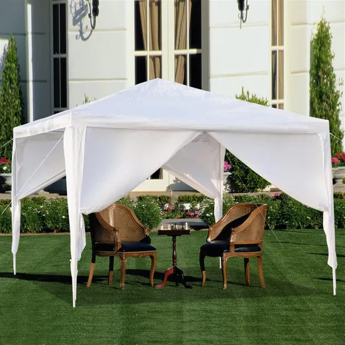 Miniatura 10 de VERYKE - Carpa de campaña para exteriores de 10 x 10 pies, toldo blanco, para patio, fiesta, boda, impermeable, para barbacoa, eventos, con 3