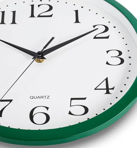 Miniatura 5 de Bernhard Products - Reloj de cuarzo de pared verde cazador, silencioso, sin tictac, redondo, 12 pulgadas, a pilas y fácil de leer, para hogar