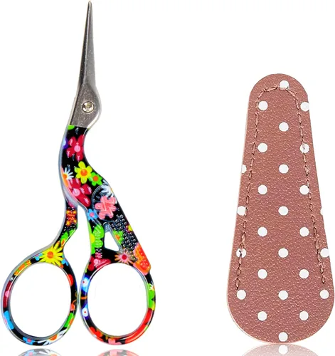 Miniatura 25 de BIHRTC - Tijeras de crochet de 4.5 pulgadas con estuche, tijeras de bordar de acero inoxidable, afiladas para manualidades, costura, hilo, Celadon