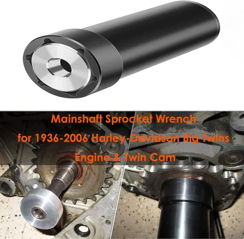Miniatura 6 de Moker llave con muesca para eje principal/polea contratuerca, compatible para Harley Davidson Twin Cam y Big Twin eje principal contratuerca