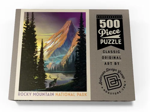 Miniatura 4 de MyPuzzle Rocky Mountain National Park: Pyramid Peak, póster vintage, rompecabezas prémium de 500 piezas para adultos