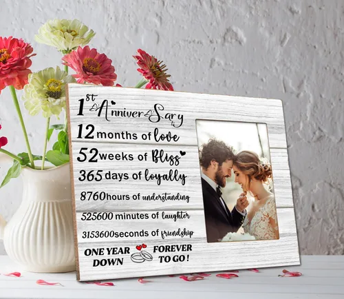 Miniatura 4 de Marco de fotos para el primer aniversario, regalos para el primer aniversario de la pareja, regalos de matrimonio de aniversario para él, ella