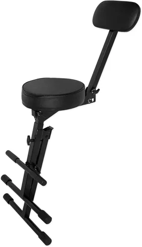 Miniatura 4 de Rockville RDS42 - Silla de guitarra DJ portátil ajustable con respaldo acolchado Foldable Steel Frame, 12" Padded Seat, Footrest, 300 lb Capacity
