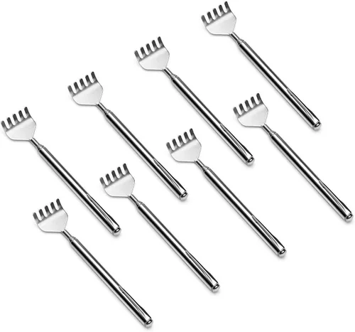 Rascador extensible con garra, de metal, portátil, telescópico, paquete de 8 unidades para hombres y mujeres