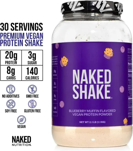Miniatura 4 de NAKED Shake - Proteína en Polvo Sabor Muffin de Arándanos - Proteína a Base de Plantas con Sabor de Granjas de EE.UU. y Canadá con Aceite MCT, Sin