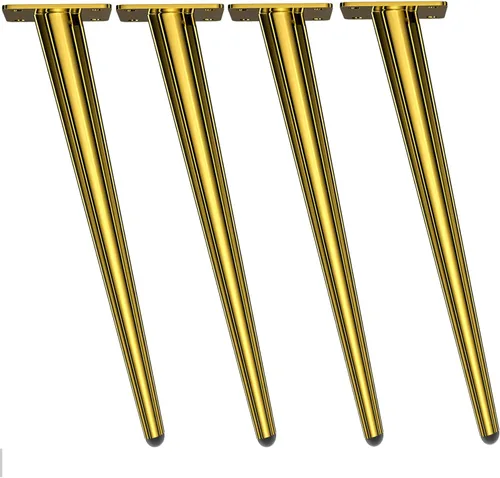 Miniatura 11 de Osring Patas de muebles de 16 pulgadas, patas redondas de metal cónico dorado para mesa, muebles inclinados para gabinete, accesorios para mesa