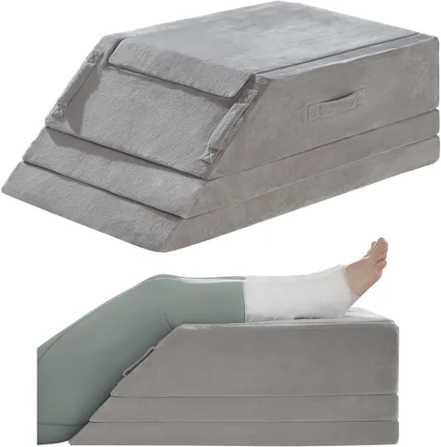 Miniatura 9 de Almohada de cuña para dormir, almohada de cuña para cama después de la cirugía, almohada de espuma viscoelástica de 2 alturas para elevación
