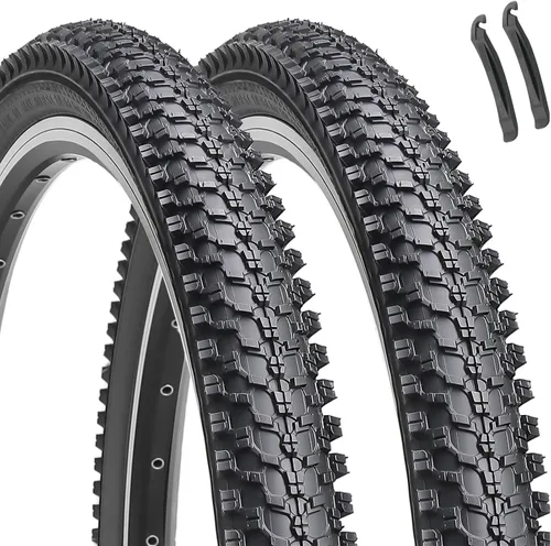 Hycline Paquete de 2 neumáticos para bicicleta de montaña: neumáticos de bicicleta plegables de repuesto de 20/24/26/27.5 pulgadas resistentes al