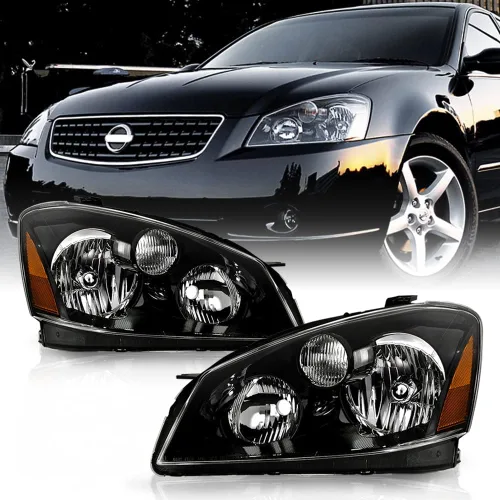 ACANII - Faros delanteros de halogéno negro para Nissan Altima modelo de fábrica 2005-2006, lado del conductor y del pasajero