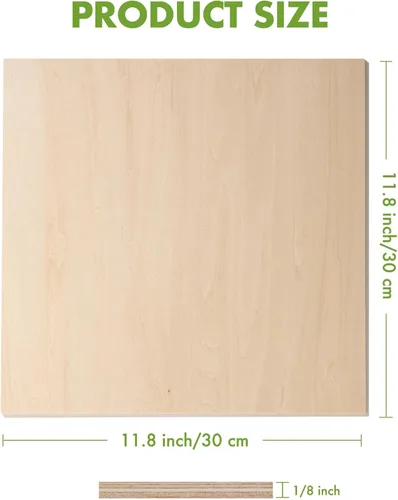 Miniatura 3 de ROBOTIME 3mm de madera contrachapada 6 piezas, madera contrachapada de arce de 1/8 para corte por láser y grabado, láminas de madera delgadas