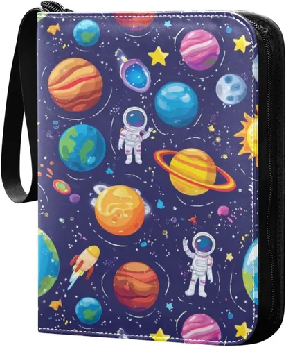 Miniatura 14 de OTVEE Carpeta de tarjetas con 4 bolsillos, soporte para 400 tarjetas con 50 mangas, carpeta de colección de tarjetas, soporte para libros de béisbol