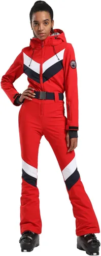 Miniatura 21 de GSOU SNOW Traje de esquí para mujer, traje de nieve delgado de una pieza, chaqueta de nieve, impermeable, resistente al viento, deportes al aire
