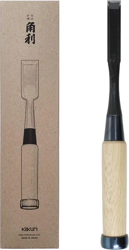 KAKURI Cincel de mortaja japonés para carpintería 1/2" (12 mm), hecho en JAPÓN, cincel de madera profesional Oire Nomi (forjado a mano), hoja de