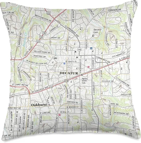 Miniatura 5 de Decatur GA Map (2017) Almohada de tiro