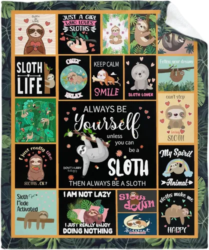 Miniatura 16 de Linda manta de perezoso, regalos lindos de perezosos para niñas, niños y mujeres, decoración de animales de peluche de perezoso, manta ligera
