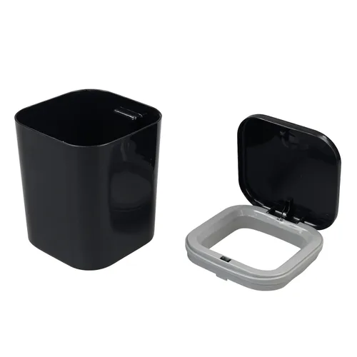 Miniatura 4 de Zopnny Mini cubo de basura de mesa de 0.5 galones/1.9L con tapa desplegable, papelera de escritorio para encimera de baño, tocador, café u oficina